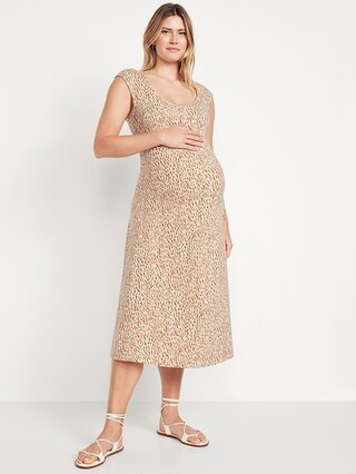 Maternity Fit and Flare Midi Dress | Old Navy | Old Navy (US)