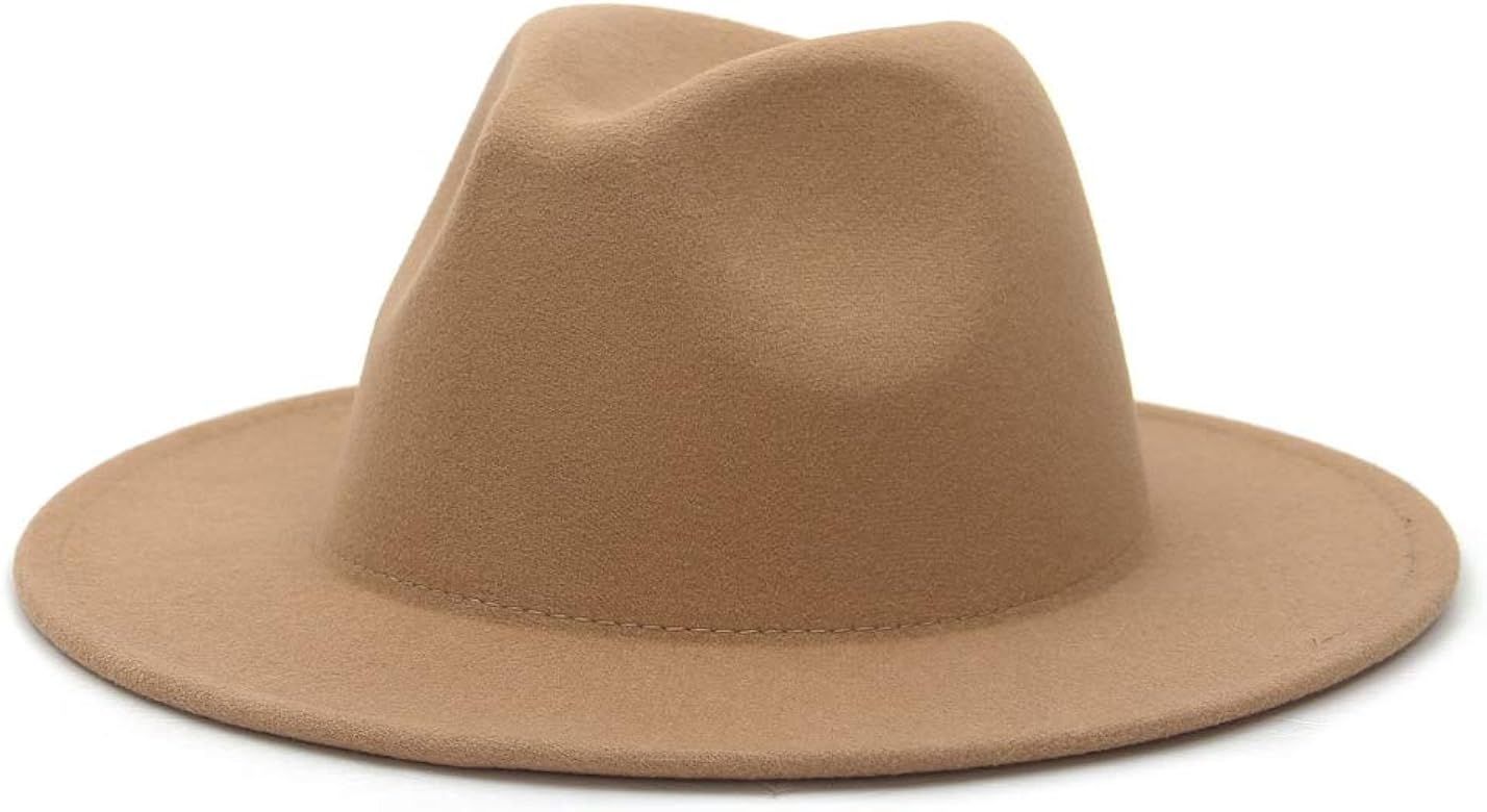 GEMVIE Vintage Wool Fedora Hats Mens Womens Elegant Wide Brim Jazz Panama Hat Trilby Felt Hats | Amazon (UK)