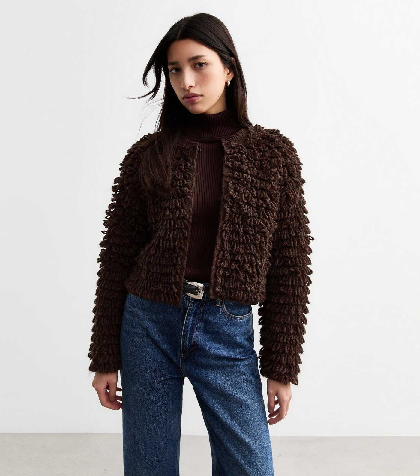 Brown Looped Thread Cardigan
						
						Add to Saved Items
						Remove from Saved Items | New Look (UK)