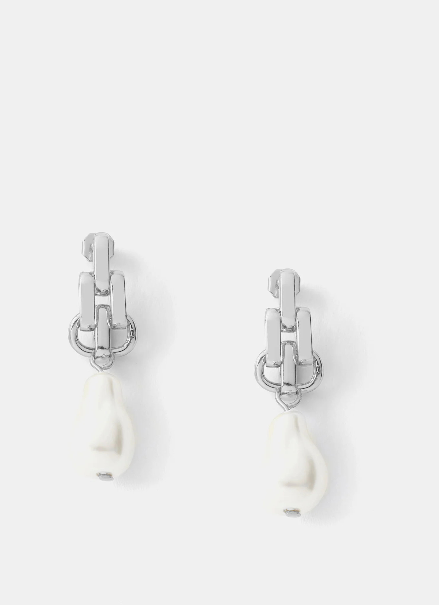 Silver Tone Pearl Drop Earrings | Mint Velvet