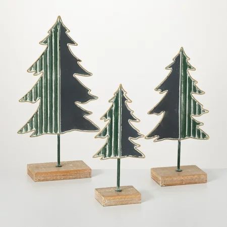 Woodland Pinetree Figurine Multicolor 17.5 H Wood Set of 3 | Walmart (US)