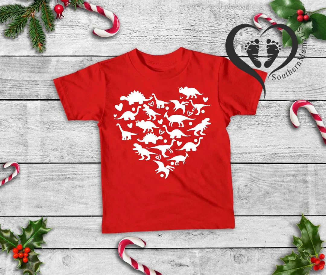 Dinosaurs Heart Kids Shirt,Dinosaurs Baby Bodysuit,Dinosaurs Lover Shirt,Heart of Dinosaurs Shirt... | Etsy (US)
