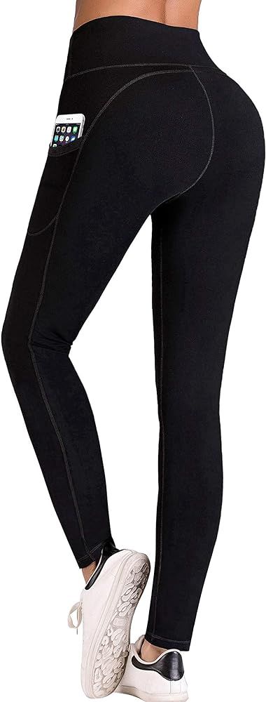High Waist Yoga Pants with Pockets, Tummy Control, Workout Pants for Women 4 Way Stretch Yoga Leg... | Amazon (US)