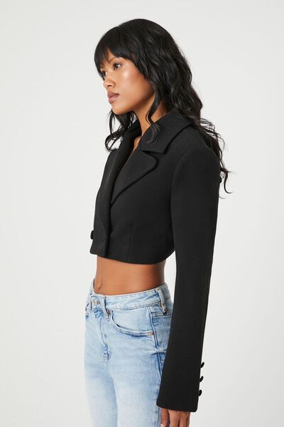 Double-Breasted Cutout Cropped Blazer | Forever 21