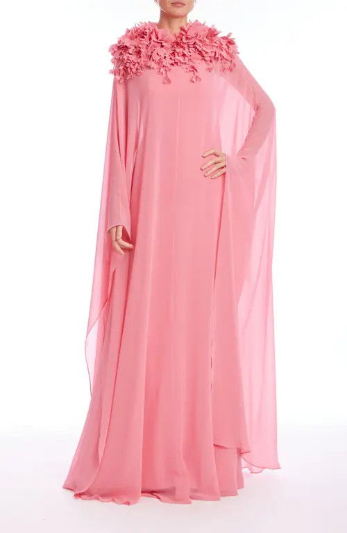 Badgley Mischka Collection Strapless Gown with Caftan Overlay in Sea Coral at Nordstrom, Size 2 | Nordstrom