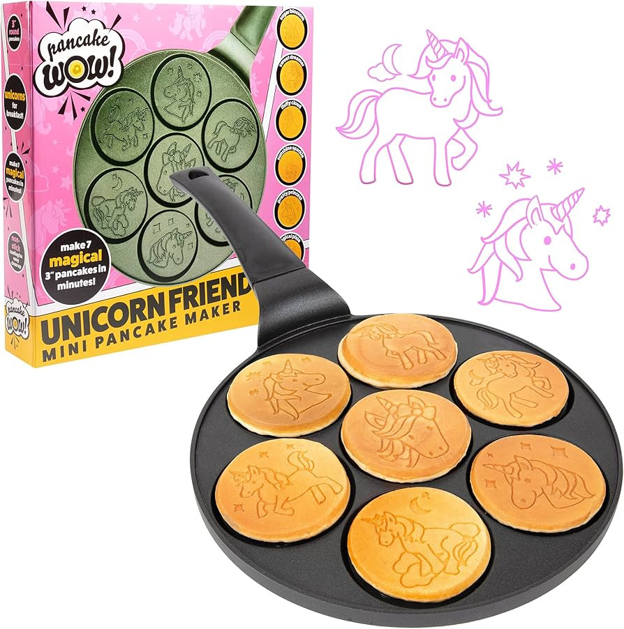 Unicorn Mini Pancake Pan - Make 7 Unique Flapjack Unicorns, Nonstick Pan Cake Maker Griddle for B... | Amazon (US)