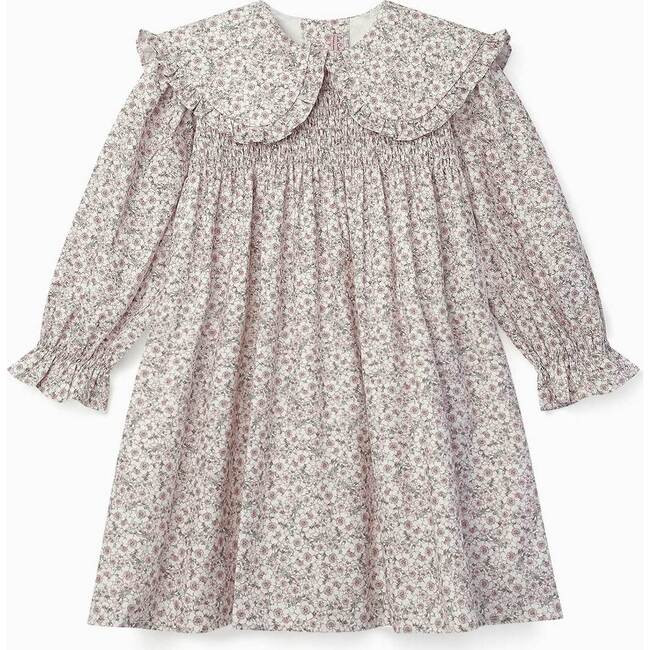La Coqueta | Floris Smock Dress, Pink Floral (Cream, Size 8Y) | Maisonette | Maisonette