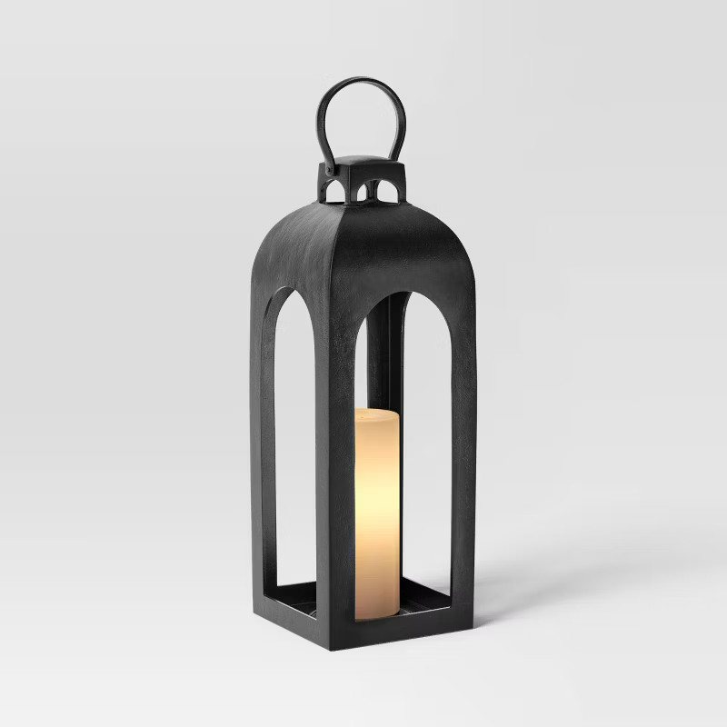 Cast Aluminum Outdoor Lantern Candle Holder Black - Threshold™ | Target