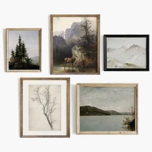 Vintage Lake House Gallery Wall SET  Vintage Prints  Rustic | Etsy | Etsy (US)