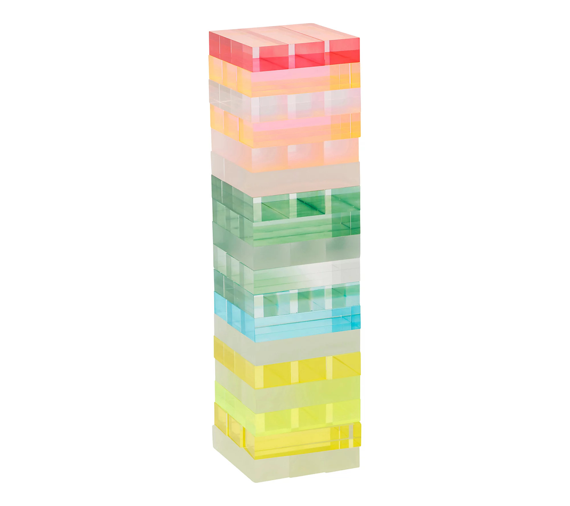 Sunnylife Lucite Jumbling Tower-Stacking Game, 54 Blocks | QVC