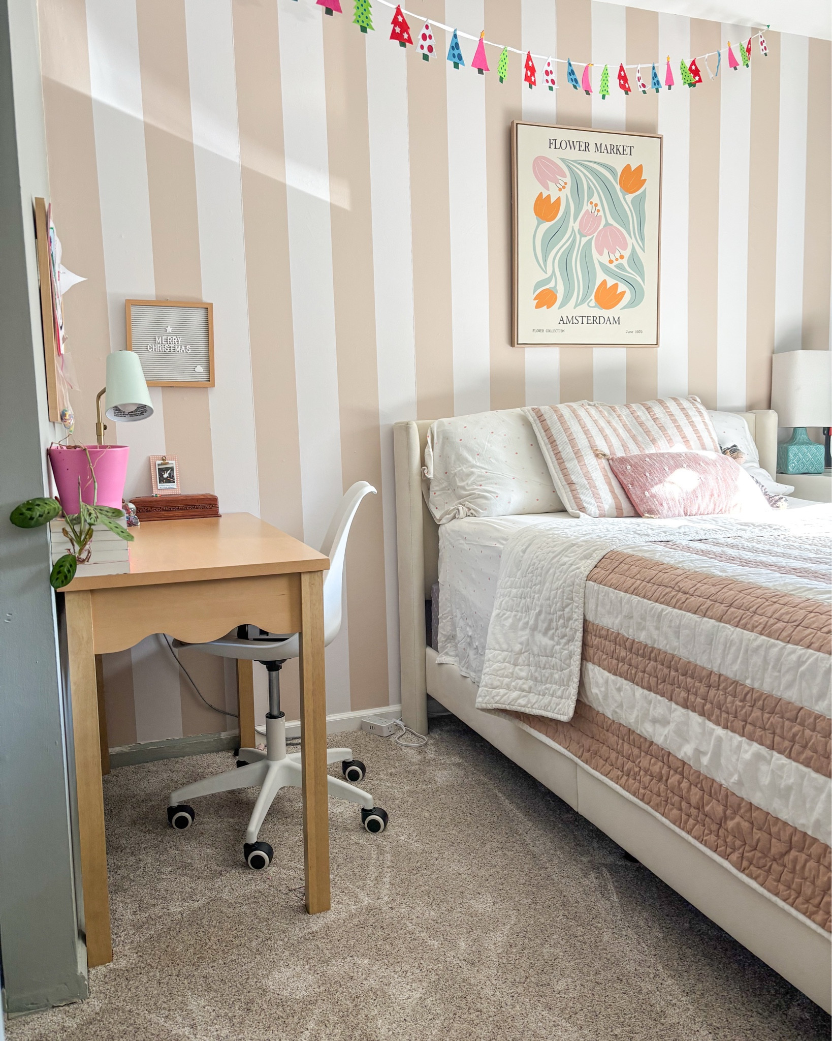 A bedroom as charming and creative as she is 💕
Soft tones, playful details, and cozy layers- I loved designing this room for Riley. 

 #LTKHome #LTKKids