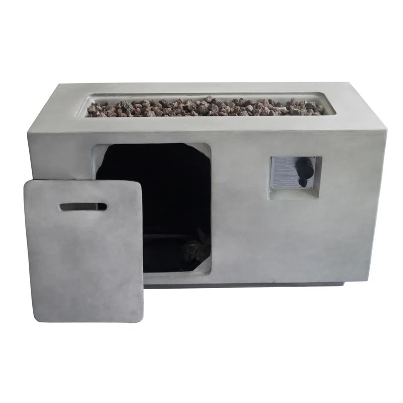 Woodcroft 23.2'' H x 41.7'' W Concrete Propane Outdoor Fire Pit | Wayfair North America