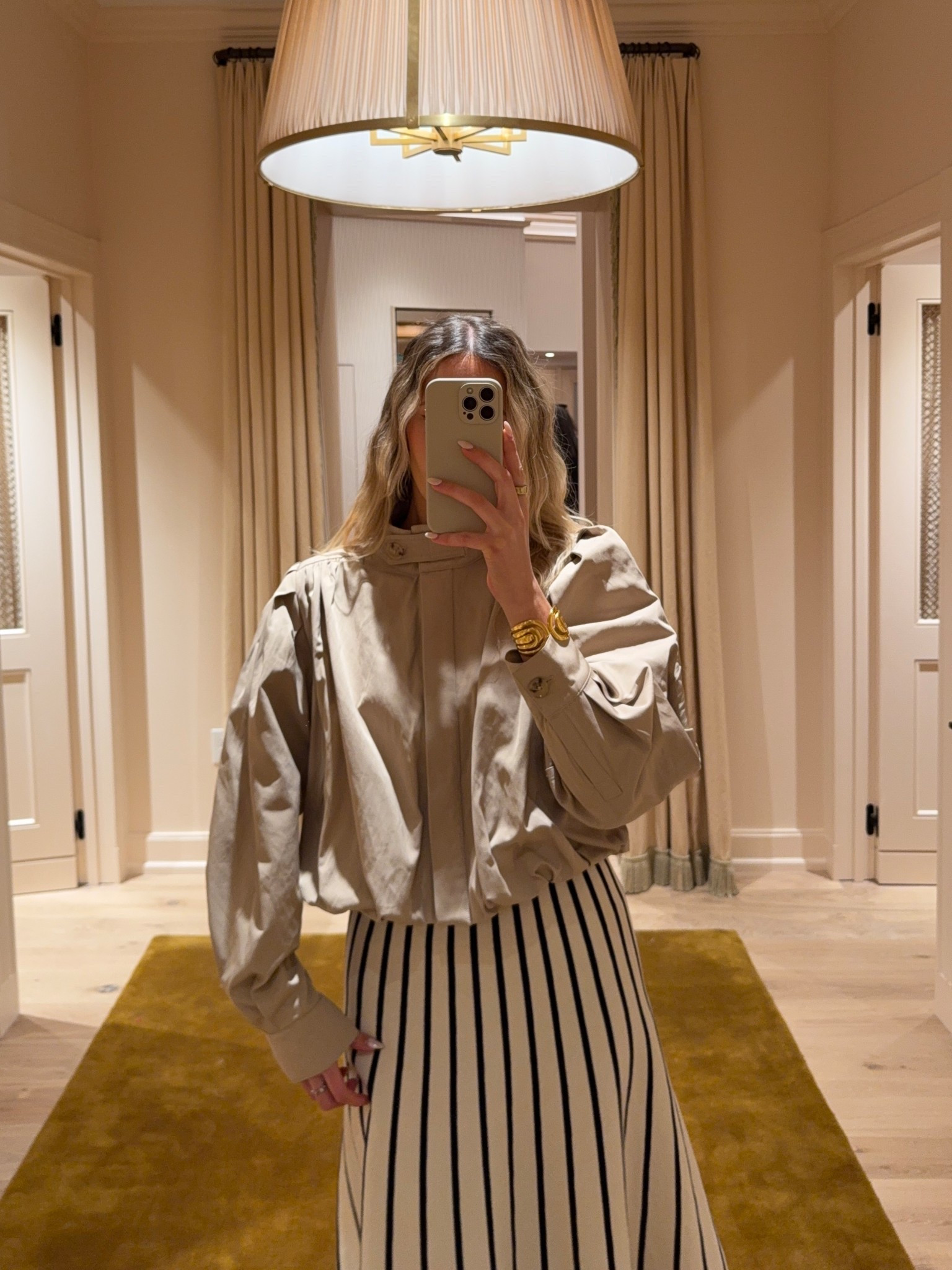 Spring ootd! Love this stripe skirt & funnel neck trench coat cropped 

#LTKootd #LTKdayinmylife #LTKgrwm