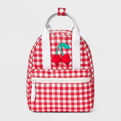 Girls' 10" Cherry and Gingham Mini Backpack - Cat & Jack™ White/Red | Target
