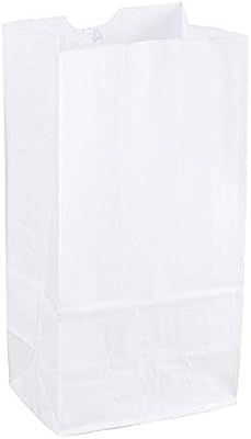 Perfect Stix 4lb Kraft White Paper Bags - Pack of 100ct (Kraft White Bag 4-100) | Amazon (US)