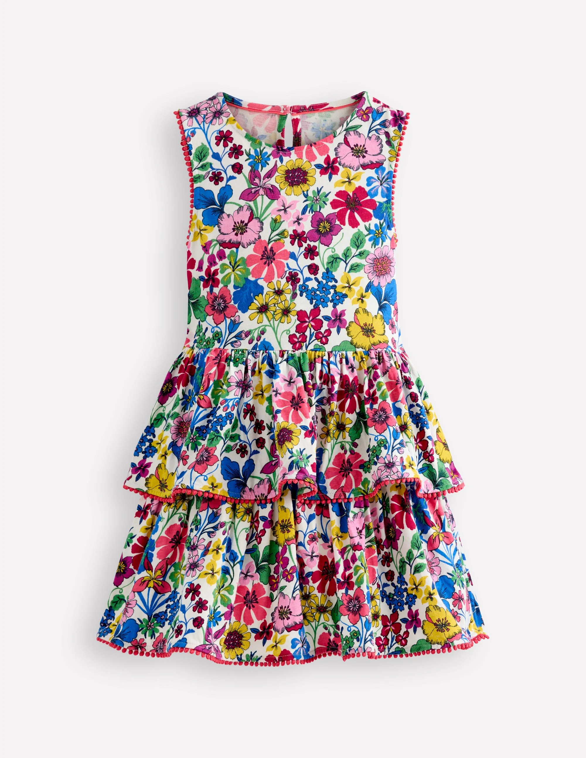 Tiered Jersey Sundress-Tickled Pink Floral Sprig | Boden (US)