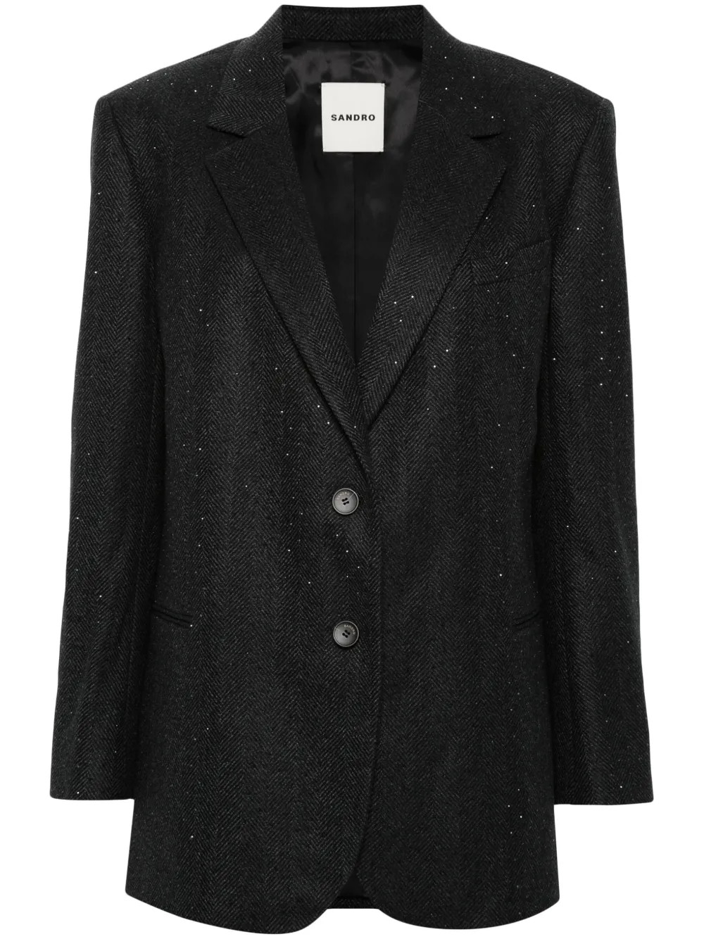 herringbone rhinestone-embellished blazer | Farfetch Global