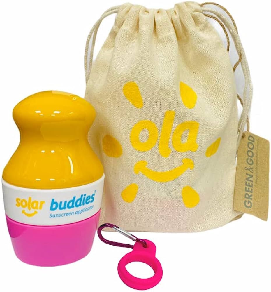 Pink Bag Bundle Solar Buddies Refillable Roll On Sunscreen Suncream Applicator Bag Bundle With Ap... | Amazon (US)