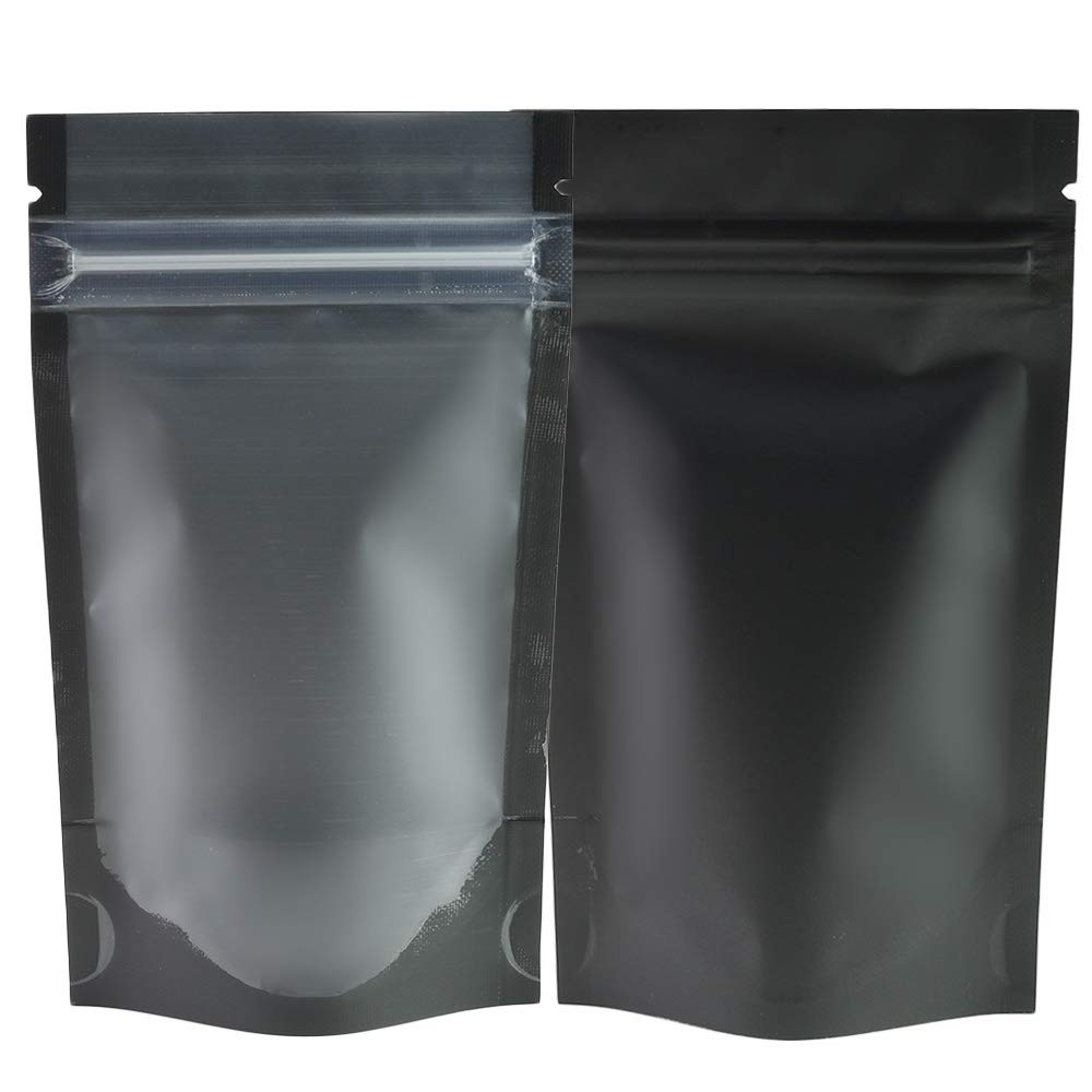 QQ Studio Pack of 100 Translucent Front Matte Black Poly Plastic Resealable Bags (3.3oz (5" x 7")... | Amazon (US)