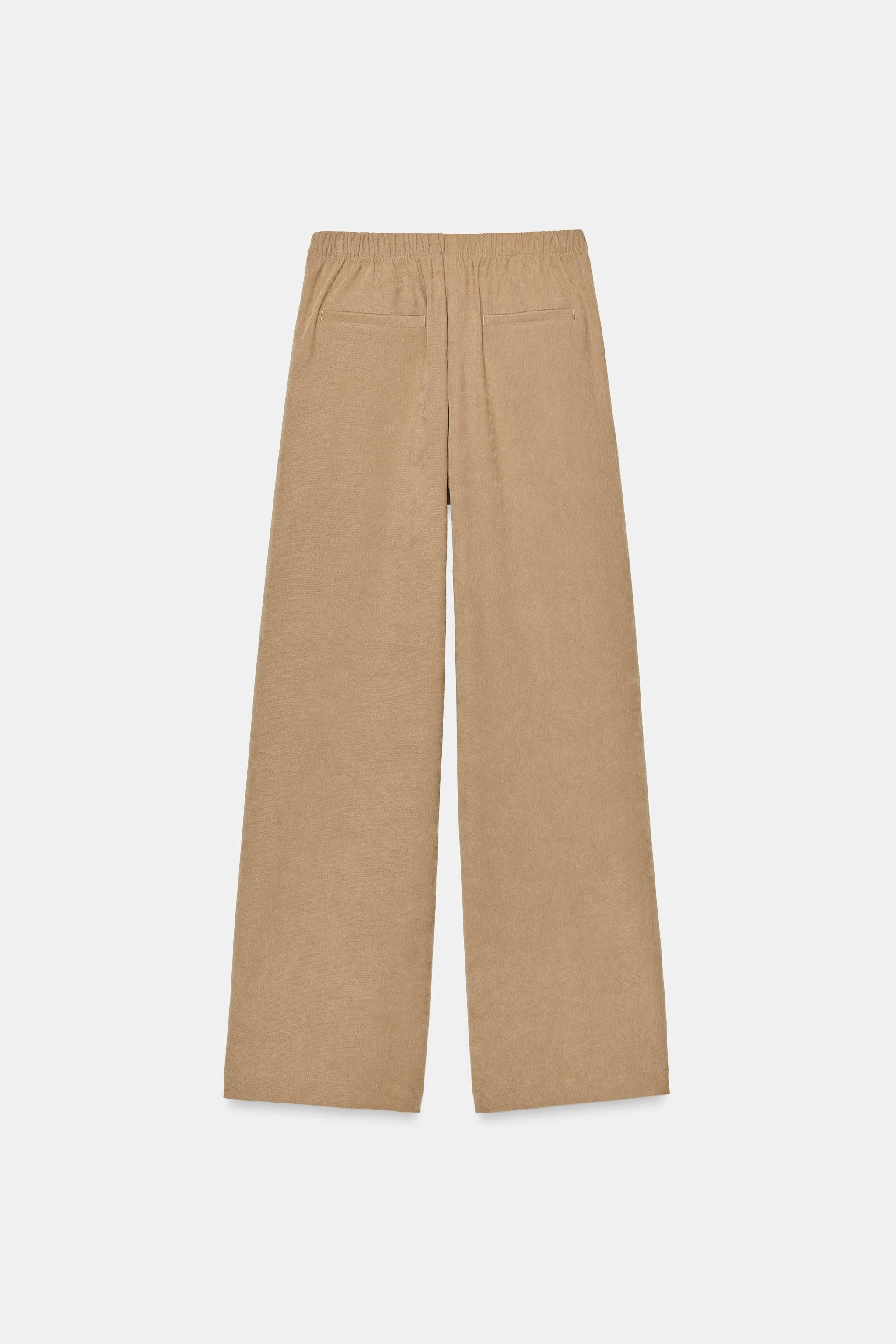 WIDE-LEG ELASTIC WAIST TROUSERS | Zara UK