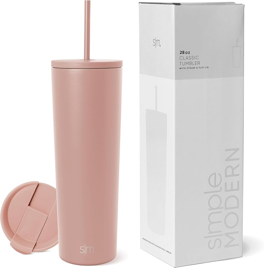Simple Modern Insulated Tumbler with Lid and Straw | Iced Coffee Cup Reusable Stainless Steel Wat... | Amazon (US)