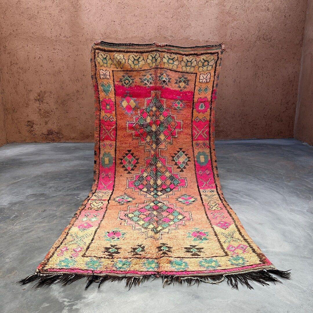 Pink Moroccan Rug - Pink Rug - Tribal Wool Rug - Moroccan Rug 5x12 - Berber Rug - Wool Rug - Hand... | Etsy (US)