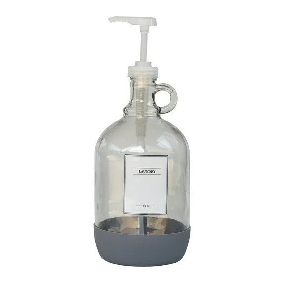 Better Homes & Gardens 64 oz Clear Glass Laundry Detergent Dispenser with White Lid | Walmart (US)