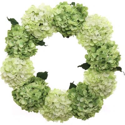 24" Magenta Green Hydrangea Wreath | Wayfair North America