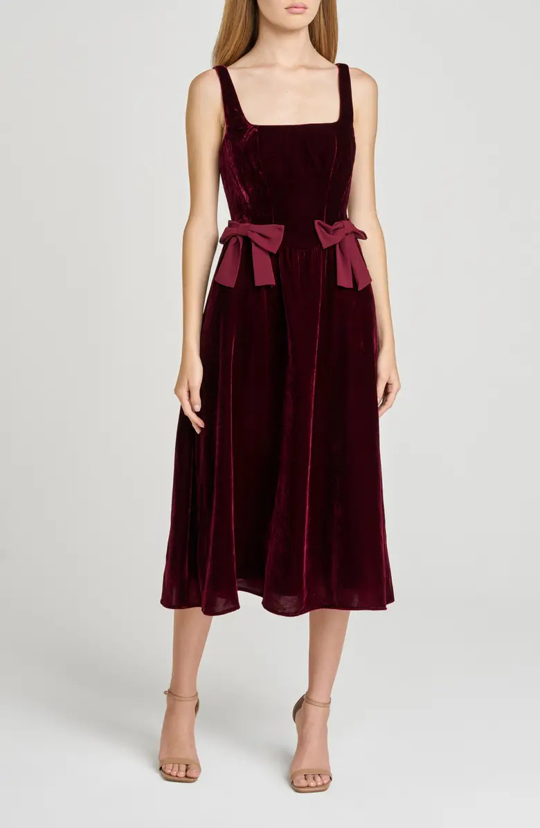 WAYF Ava Velvet Midi Dress | Nordstrom | Nordstrom