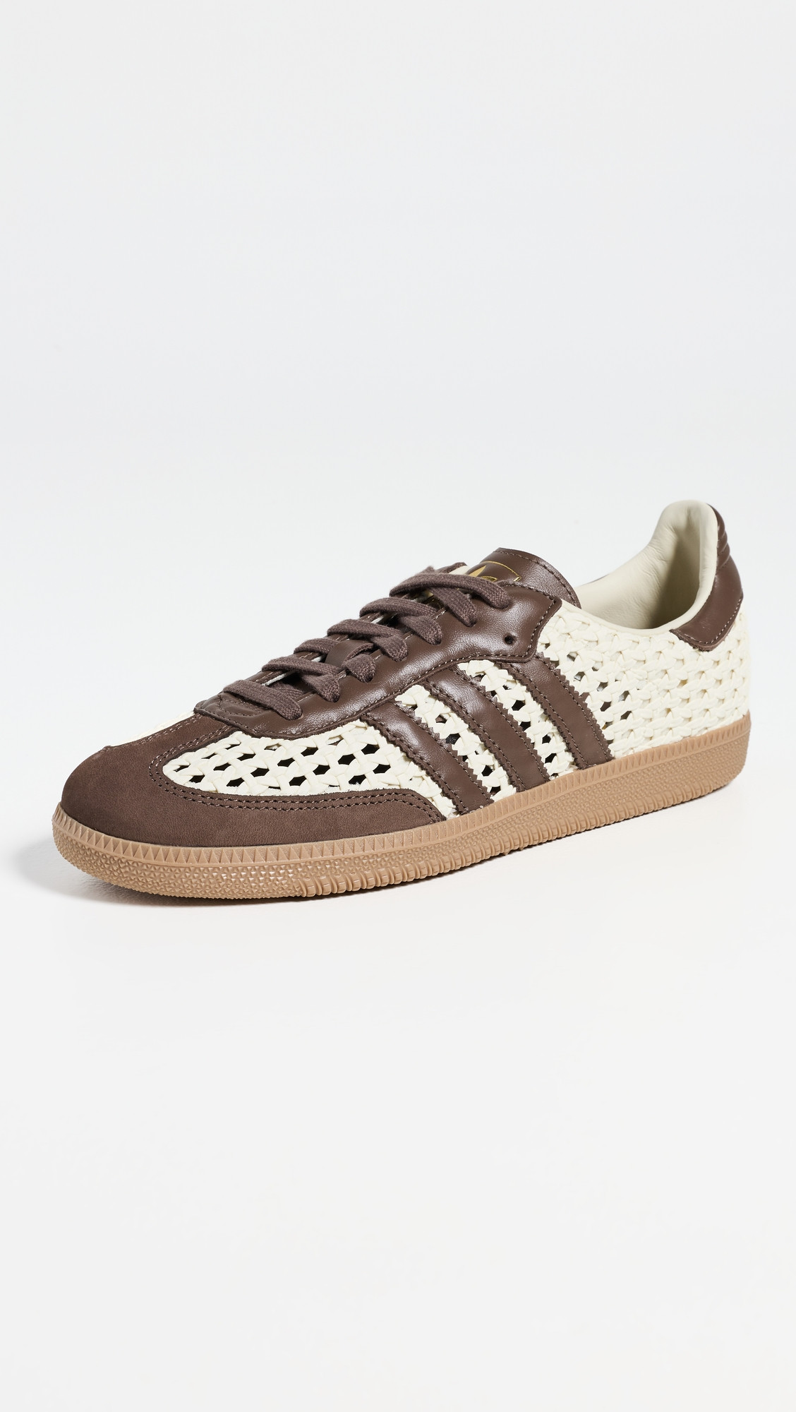adidas Samba OG Woven Sneakers Cream Wh/Earth Strata/Gold Met 5.5 | Shopbop