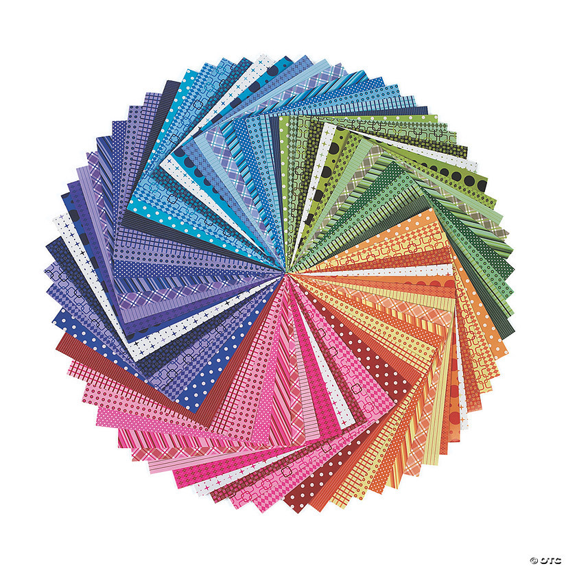 12" x 12" Bulk 100 Sheet Rainbow Colors and Shapes Paper Pack | Oriental Trading Company
