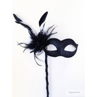 Black Masquerade Mask Elegant Feathers Nye Party Masks | Etsy (US)