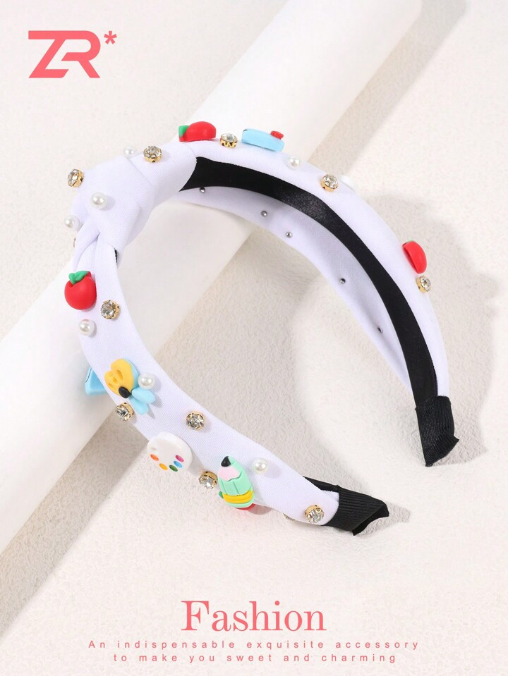 1pc Women Back To School Season Headbands ,Assorted Stationery & Faux Pearl Accessories ,Ribbon K... | SHEIN