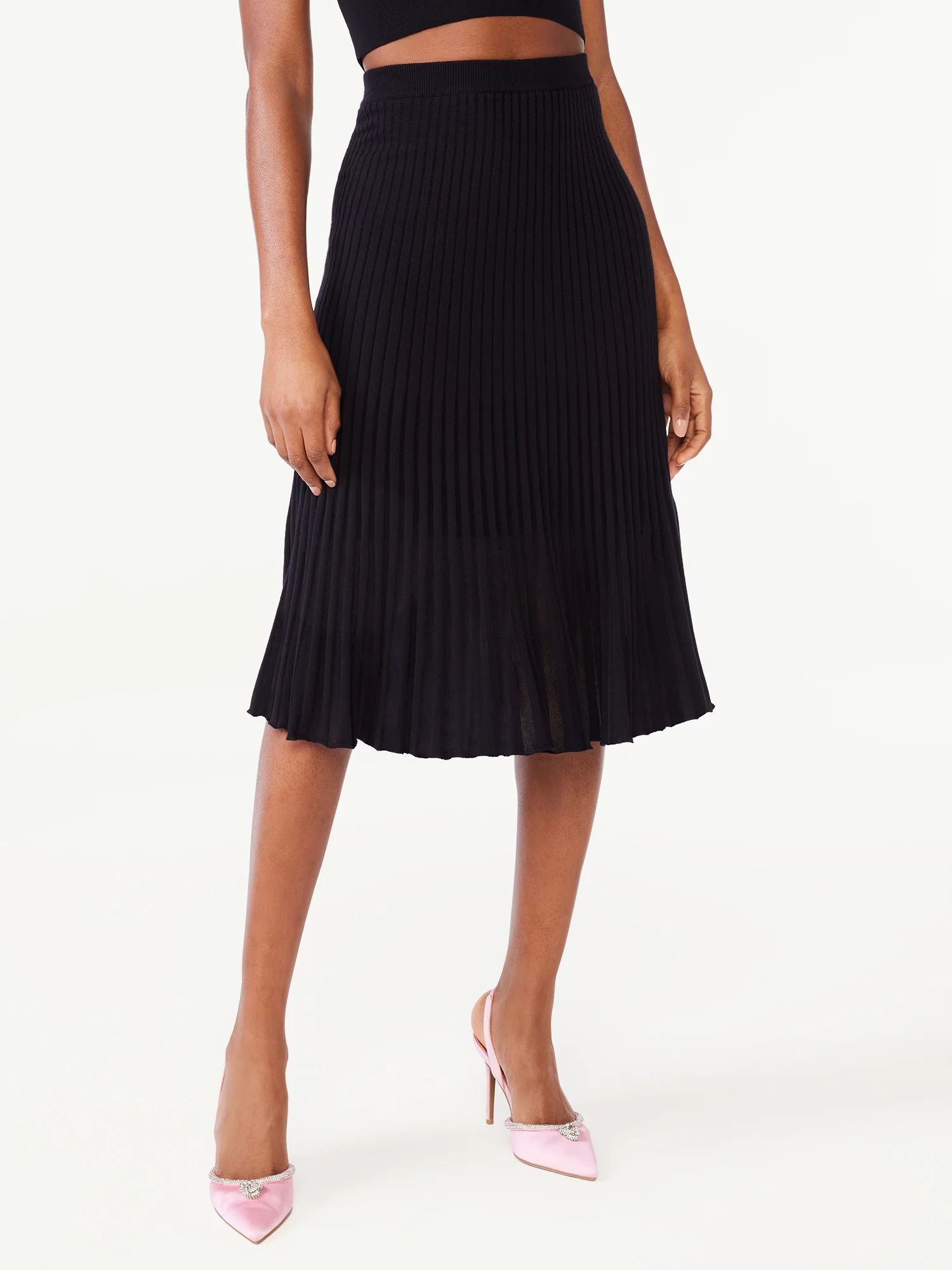 Scoop Women's Stripe Knit Midi Skirt, Sizes XS-XXL - Walmart.com | Walmart (US)