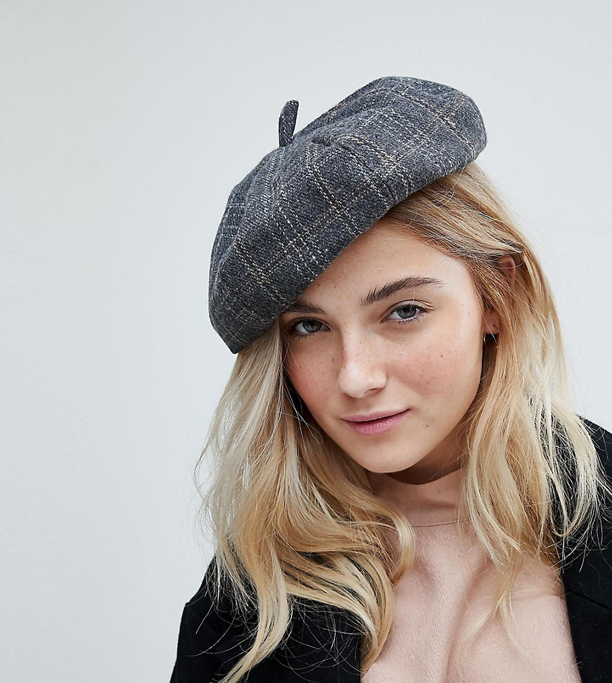 My Accessories Grey Check Beret | ASOS (Global)