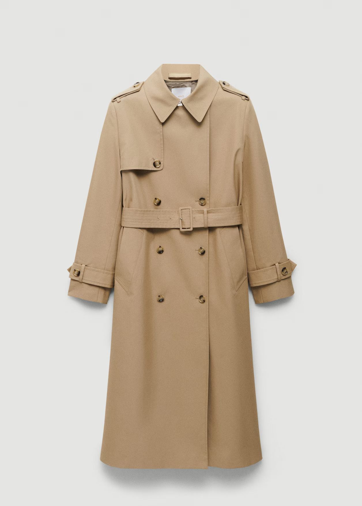 Double-breasted cotton trench coat | MANGO (US)