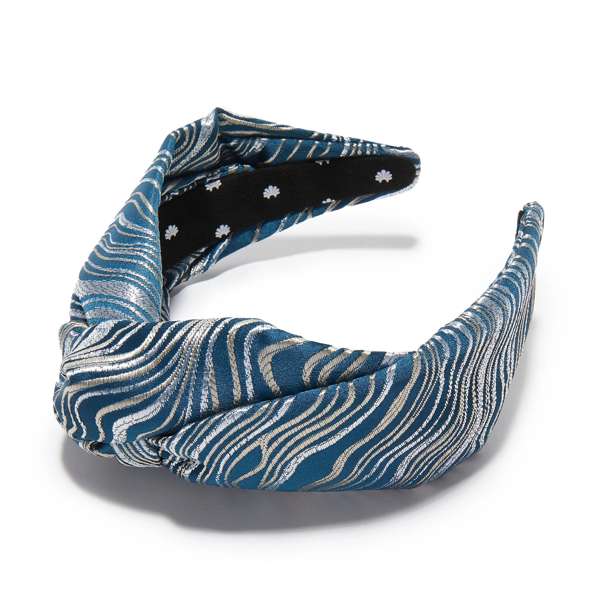 CADET BLUE GRETA RIPPLE JACQUARD HEADBAND | LELE SADOUGHI
