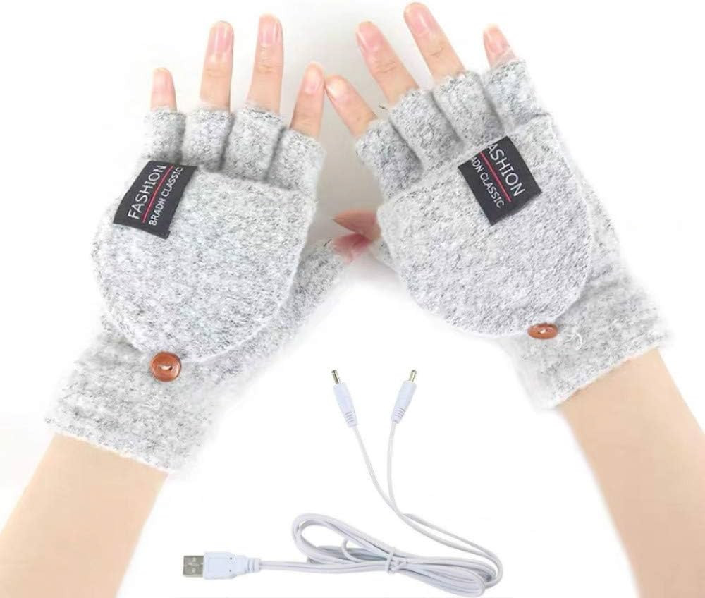Women's & Men's USB Heated Gloves Knitting Hands Full & Half Heated Fingerless Heating Warmer wit... | Amazon (US)