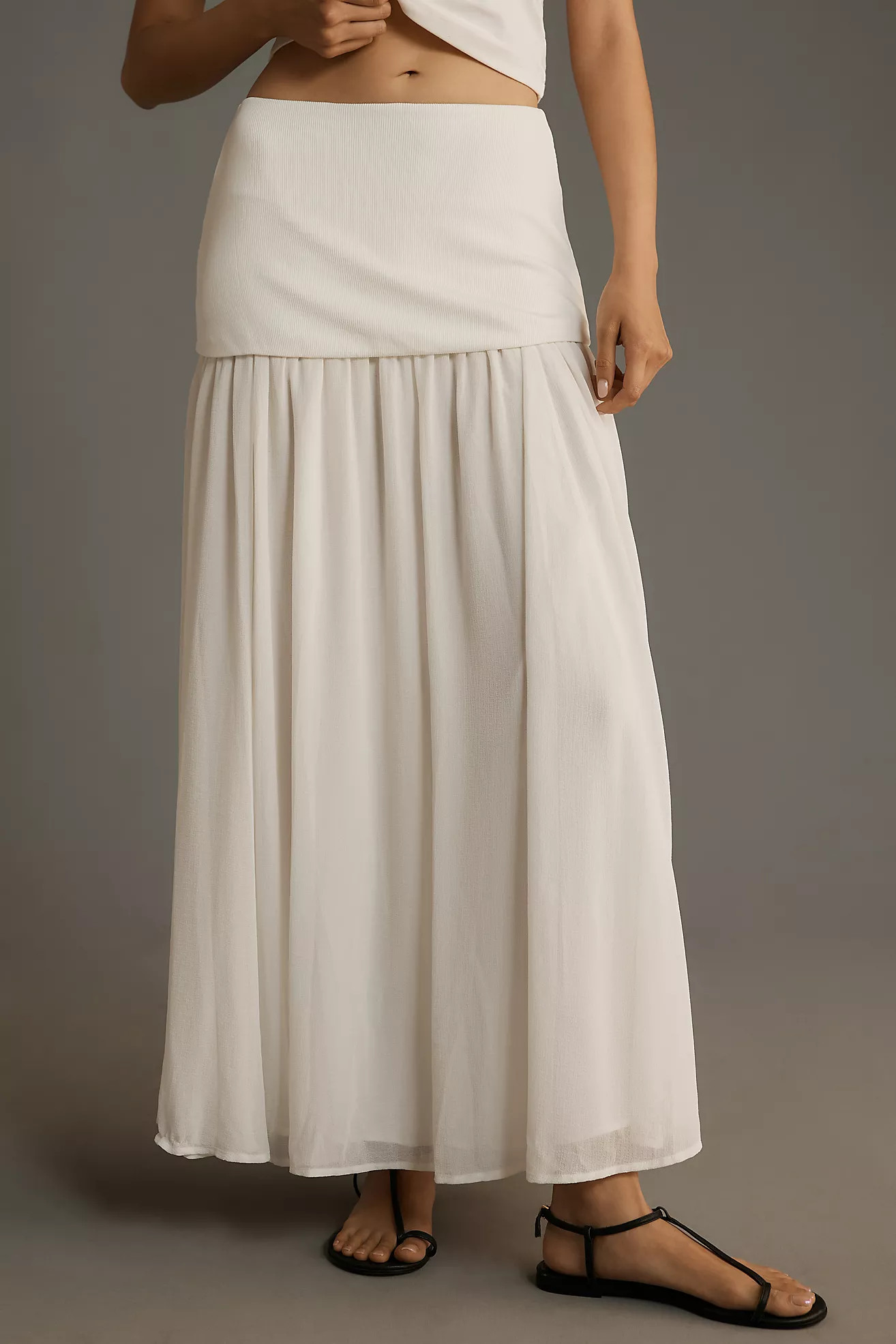 By Anthropologie Dropped Yoke-Waist Maxi Skirt | Anthropologie (US)