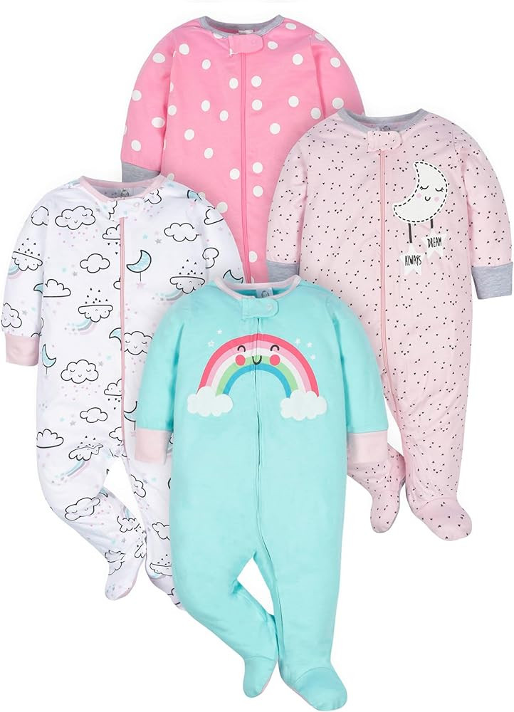Gerber Baby-Girls 4 Pack Sleep 'N Play Footie | Amazon (US)