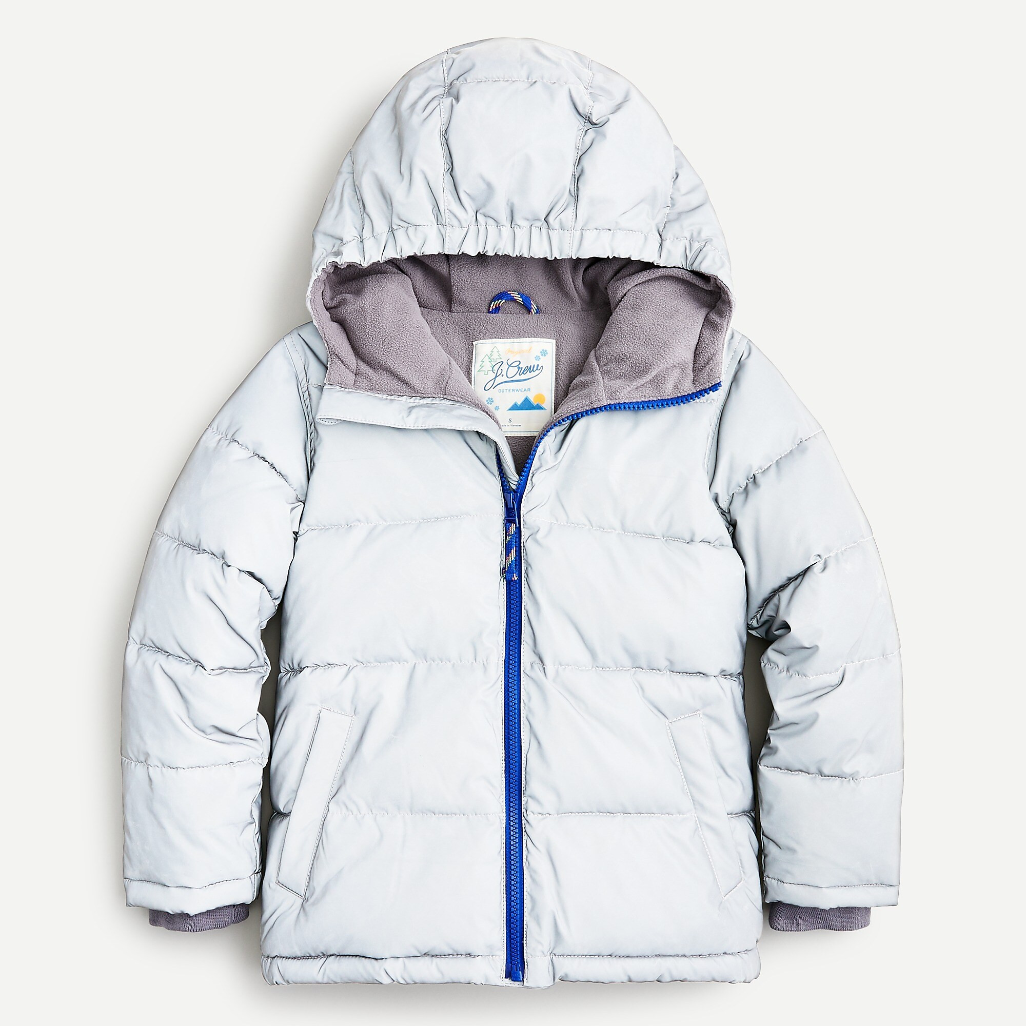 Kids' reflective puffer coat with eco-friendly PrimaLoft® | J. Crew US