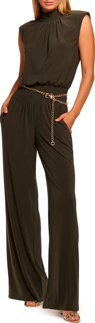 Dani Shirred Neck Sleeveless Jumpsuit | Nordstrom