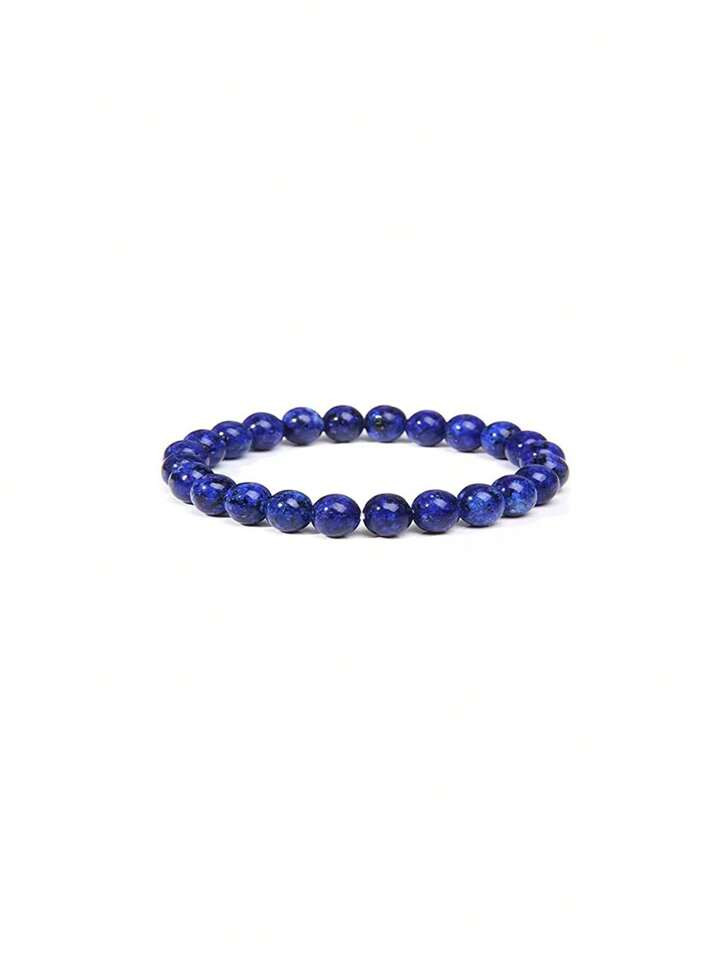 1pc 8mm Natural Stone Crystal Ball Elastic Beaded Bracelet For Men And Women | SHEIN