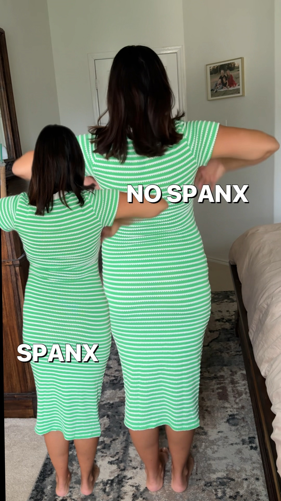 Wearing a large in my Amazon dress and a large in my $38 spanx!! 10/10 recommend them for smoothing and COMFORTABLE shape 👏🏼👏🏼👏🏼

Amazon fashion 
Amazon find 
Amazon style 
Mom style 
Midi dress 
Green dress
Work dress 
Review

#LTKMidsize #LTKFindsUnder100 #LTKFindsUnder50
