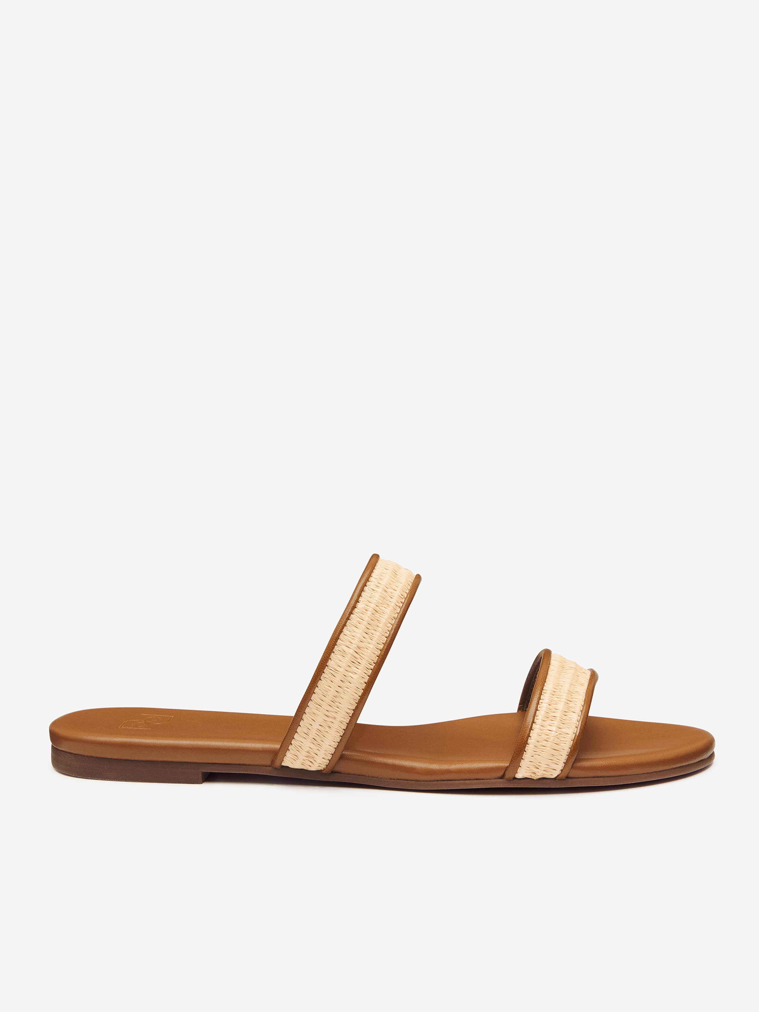 Reformation Lenora Flat Sandal Natural Raffia 9.5 | Reformation (Global)