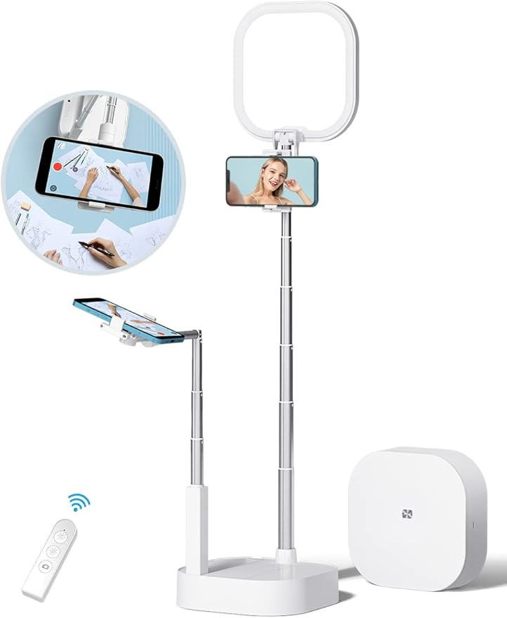 yAyusi Phone Stand for Recording, Overhead 360° Rotation with Two Phone Holders, Content Creator... | Amazon (US)