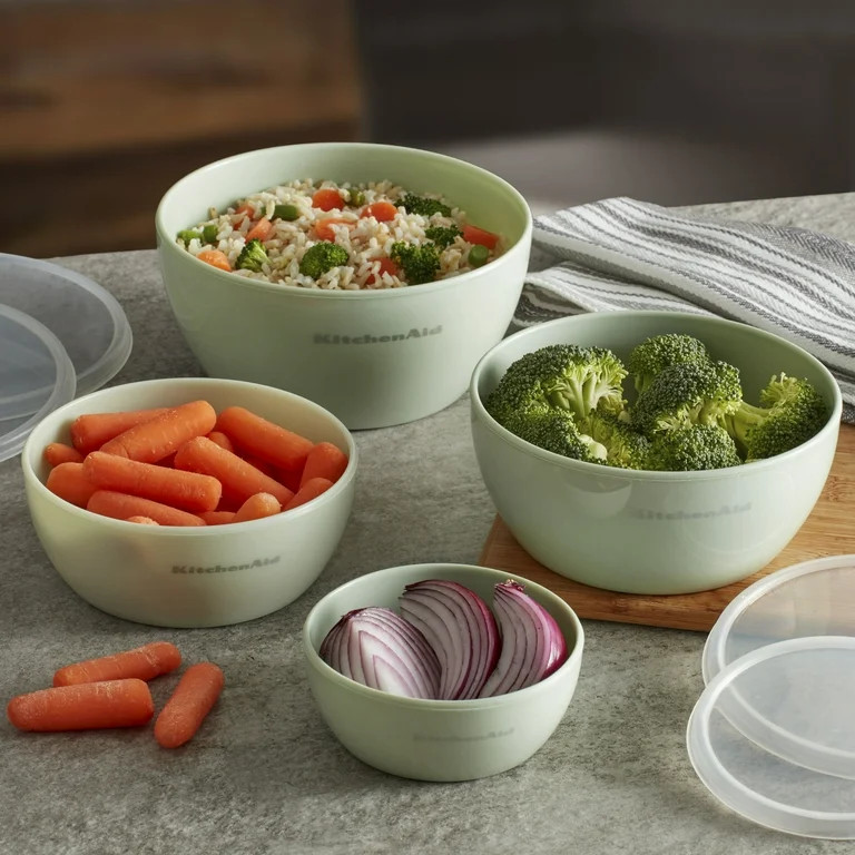 Kitchenaid 4-piece Prep Bowl Set with Lids in Pistachio and Assorted Sizes | Walmart (US)