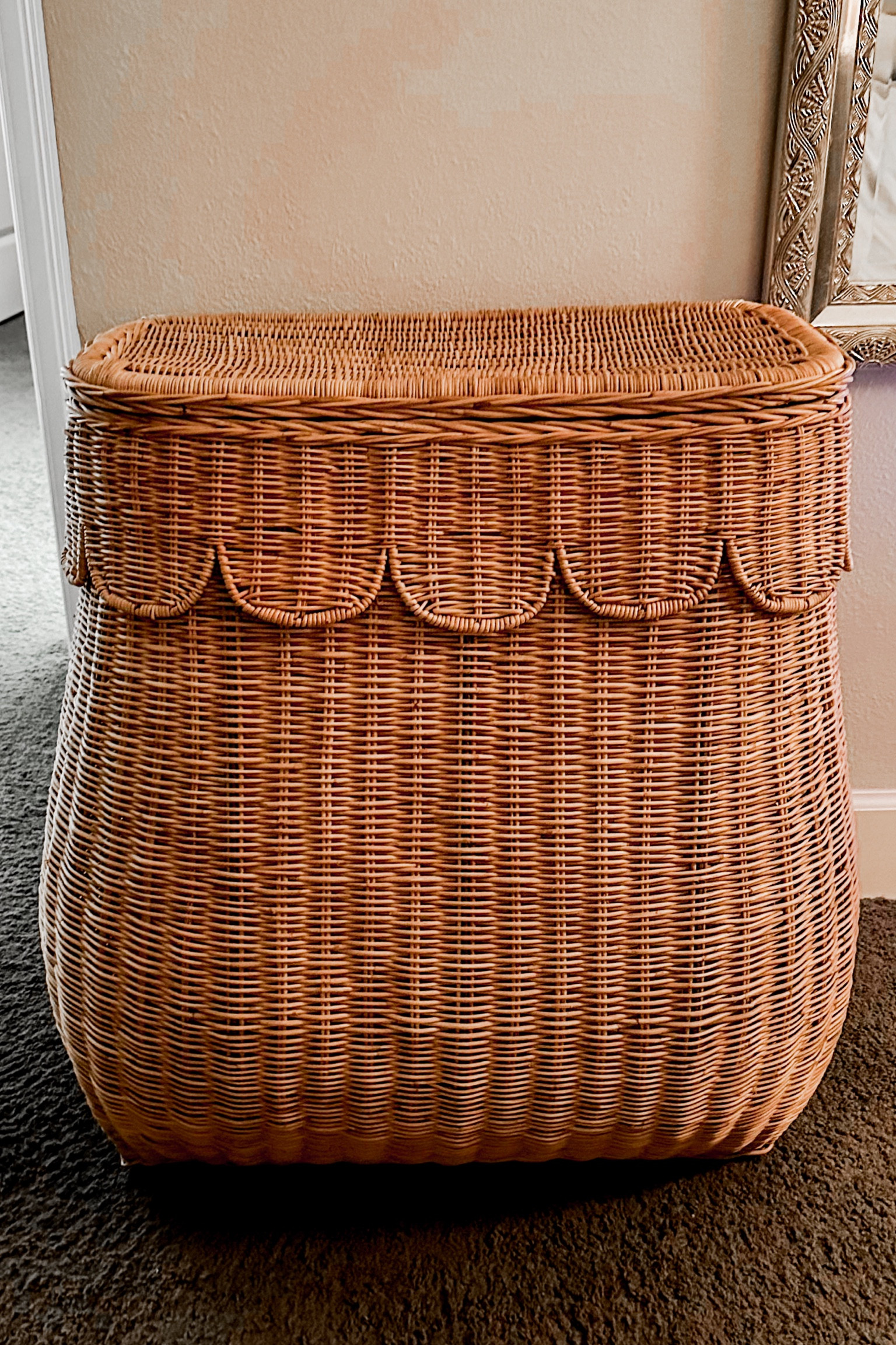 This hamper is everything has a section for dark and lights to separate laundry and the details are so good  #hanper #rattan #basket #rattanhamper #laundryroom #laundry 

#LTKstyletip #LTKhome