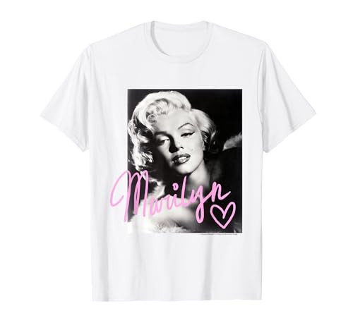 Marilyn Monroe black and white, pink handwriting Short Sleeve T-Shirt | Amazon (US)