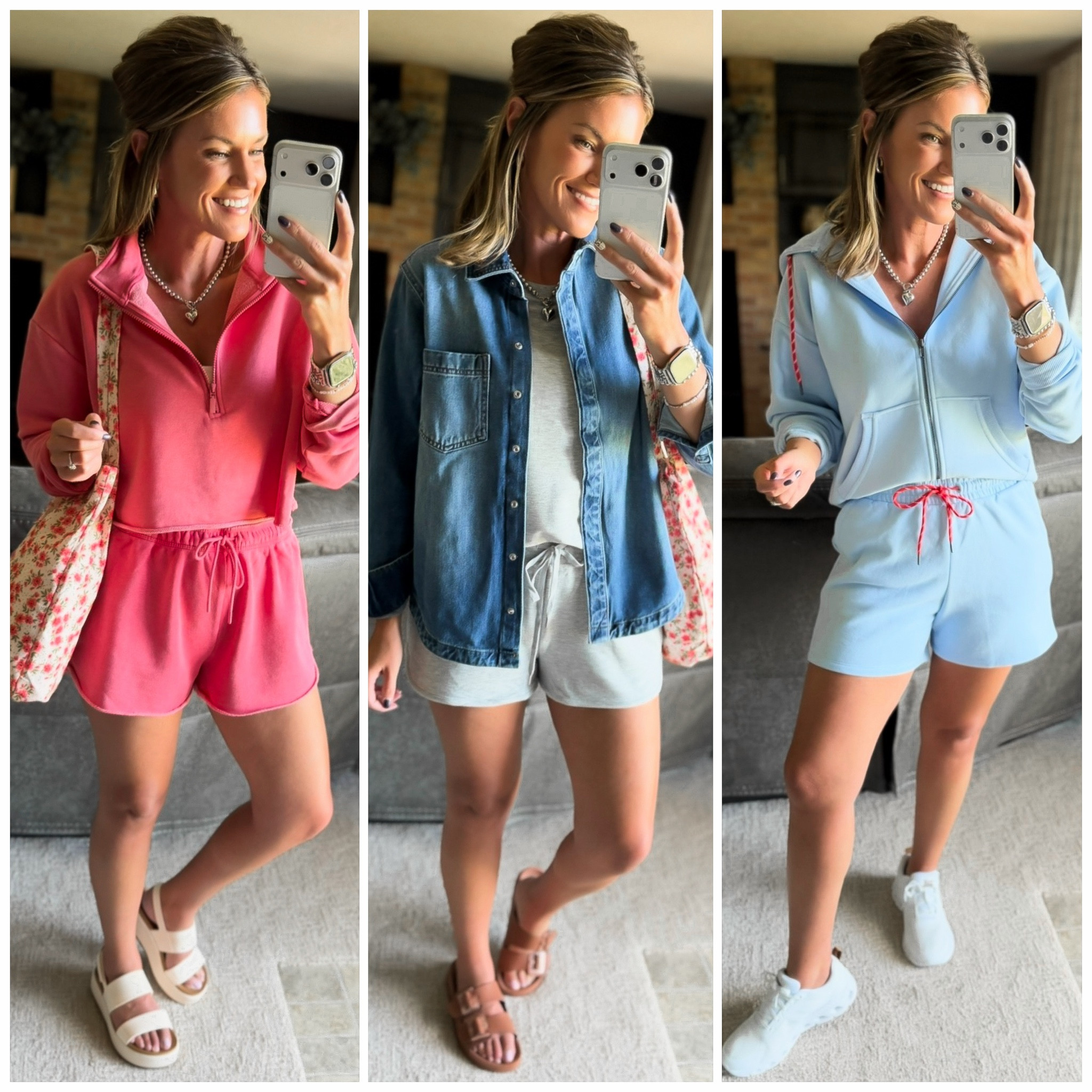 New 2 piece sets from Walmart. 
Wearing medium in all pieces except the hoodie jacket and denim shirt. Wearing small  

#LTKSaleAlert #LTKOver40 #LTKSeasonal